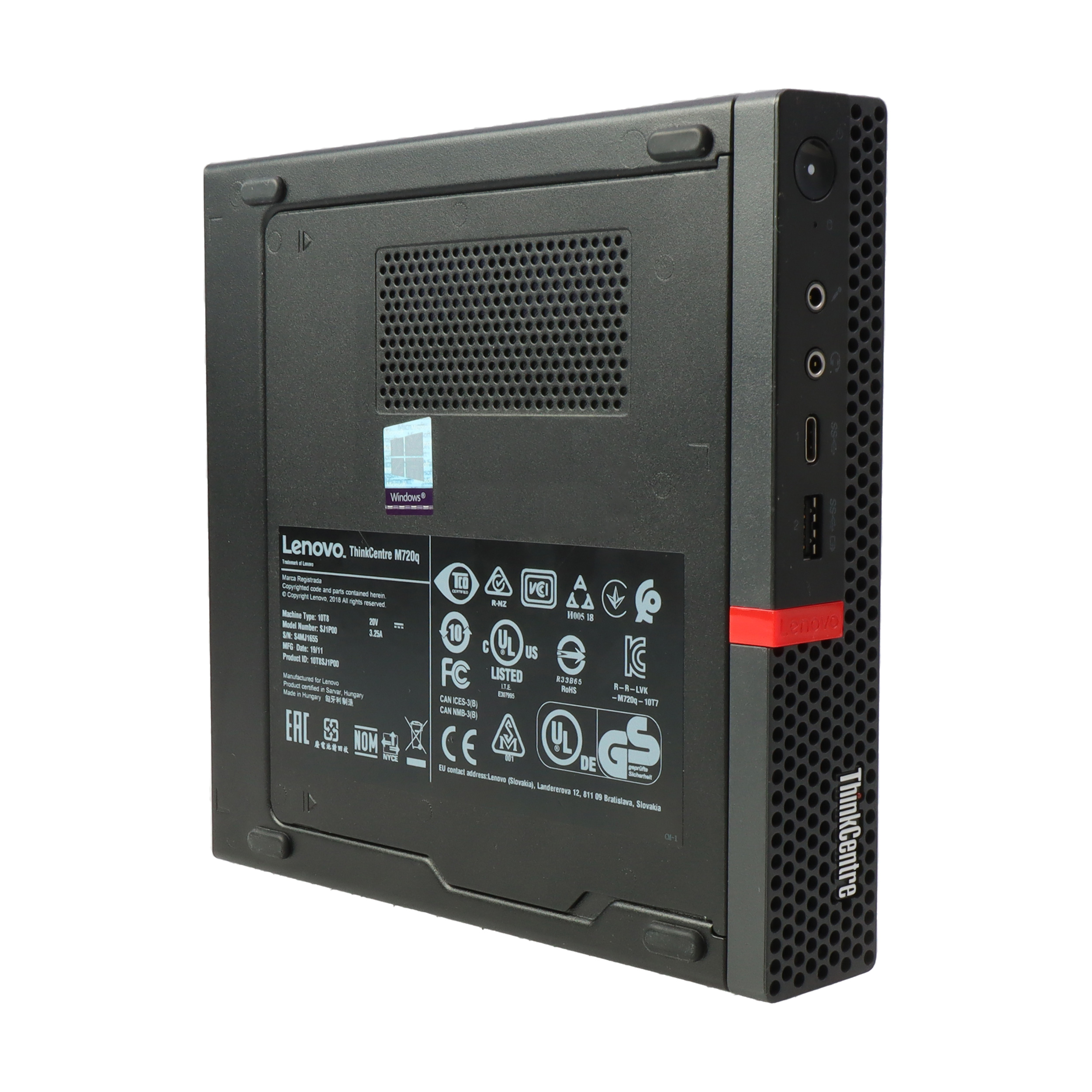 Lenovo ThinkCentre M720q Tiny Mini PC | Intel Core I5 8400T, 8GB RAM, 256GB SSD | Windows 10 Pro (Aggiornabile A 11) | Rinnovato Professionale