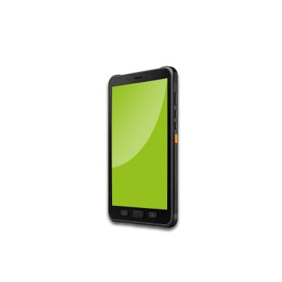 Smartphone, Touchscreen, Black device, Green screen, Side buttons