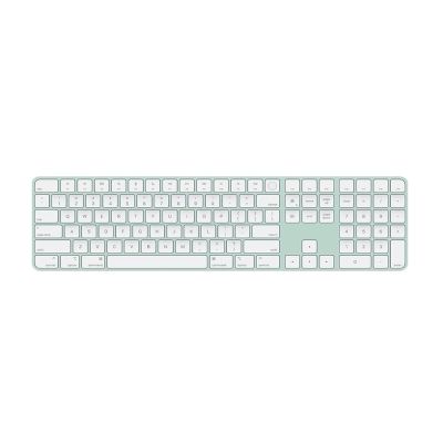 kabellose Tastatur, Funktionskeys, voller Tastenblock, weiße Tasten, mintgrün