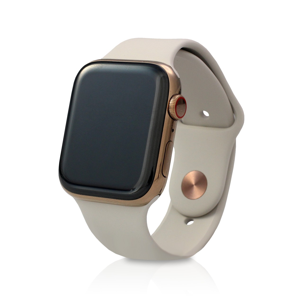 Apple - Apple Watch Series 4 44mm (GPS+Cellular) Gold Edelstahl Graues Armband