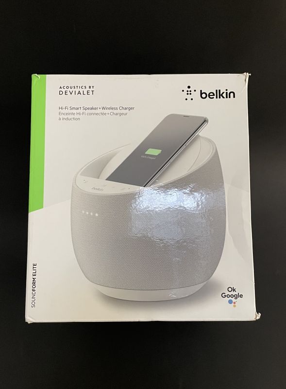Belkin Soundform Elite Smart Speaker + Wireless Charger Google Assistant White