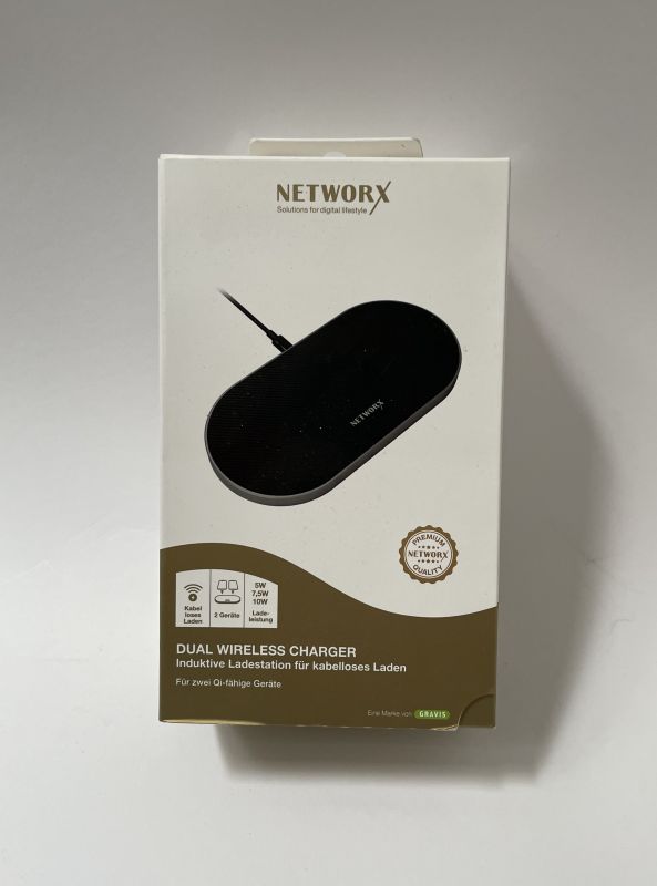 NetworX Dual Wireless Charger Induktive Ladestation Schwarz