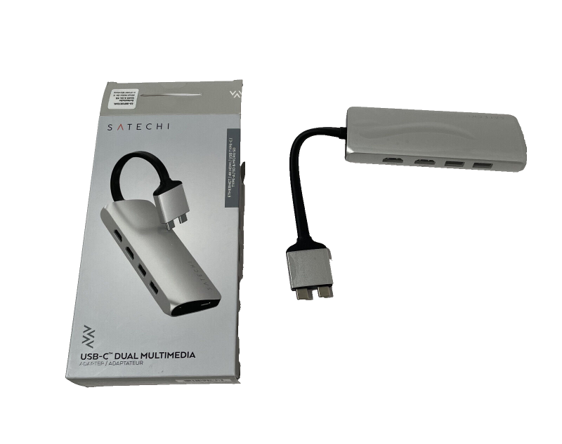 Satechi USB-C Dual Multimedia Adapter für MacBook Silber